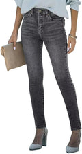 KDF High Waisted Ripped Stretch Jeans for Women - Butt Lifting Fit