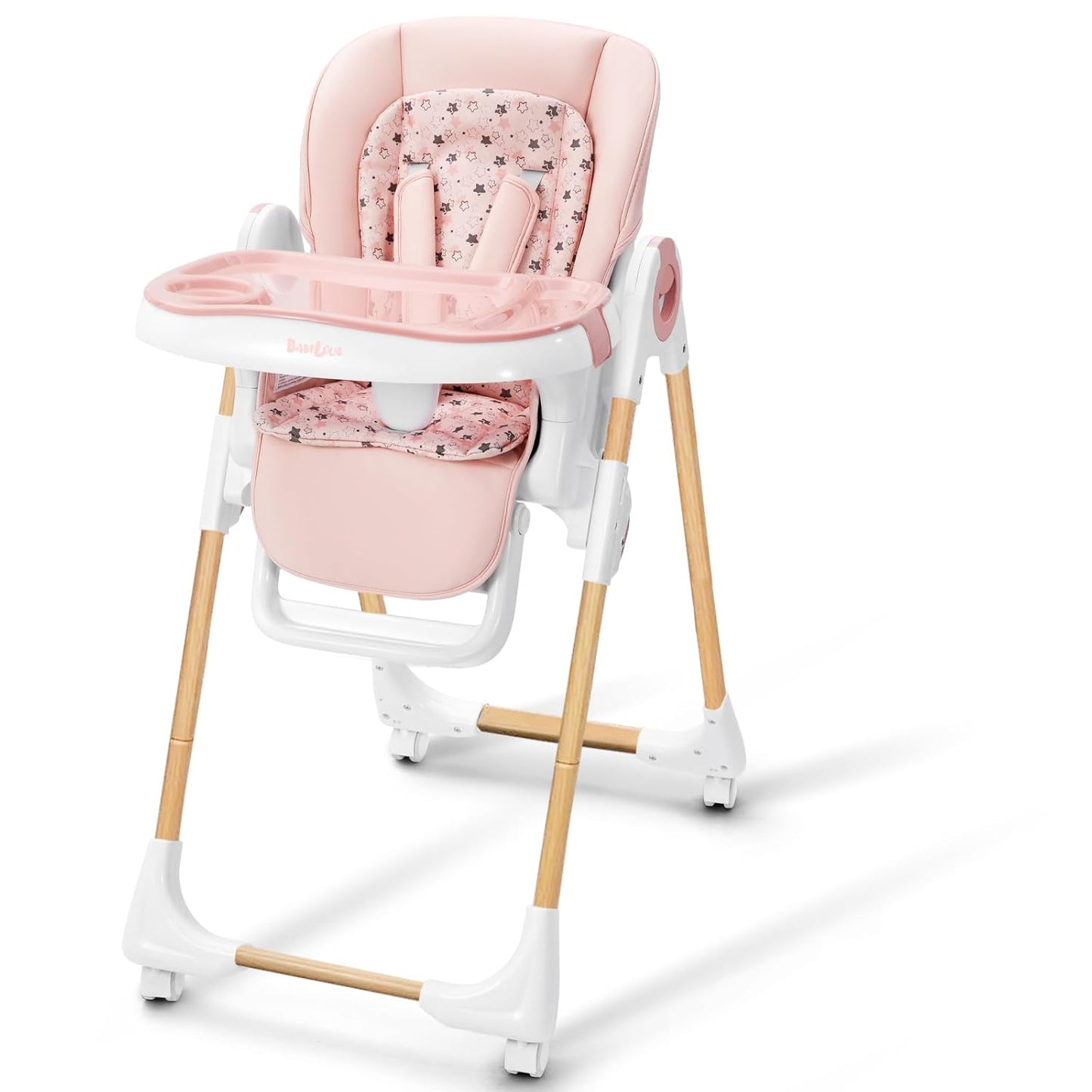 Foldable High Chair with Soft Cushion for Babies and Toddlers