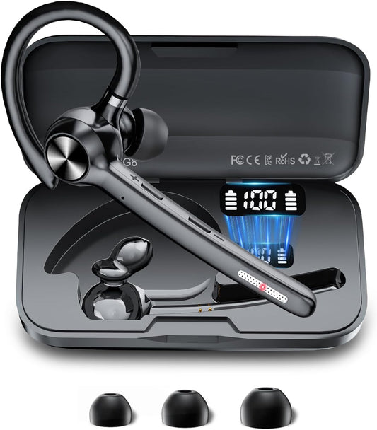 Wireless Bluetooth Earpiece: 150hr Talktime, Noise Canceling, Mic - ONE LIFE