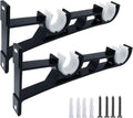 Double Duty Black Curtain Rod Brackets - Set of 2
