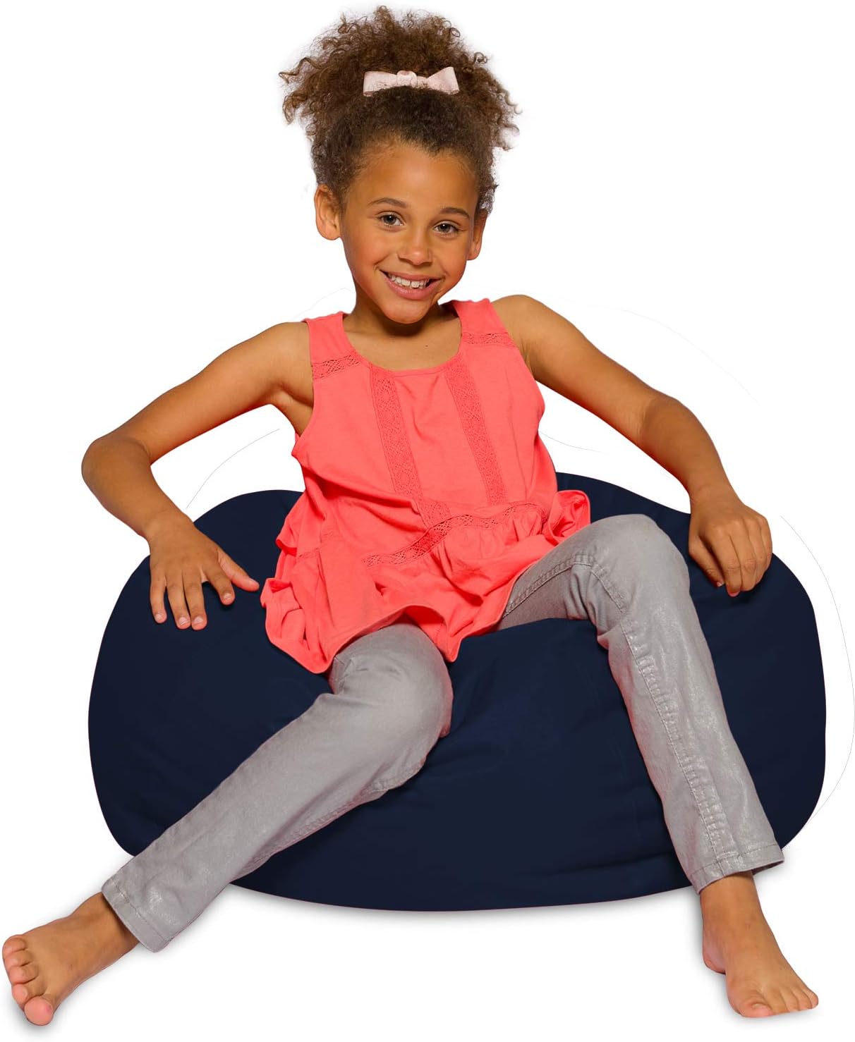 Posh Creations Bean Bag Chair for Kids and Adults - Navy Blue