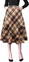 Plaid Midi Skirt High Waist Pleated Skirt - Classic Fall Style