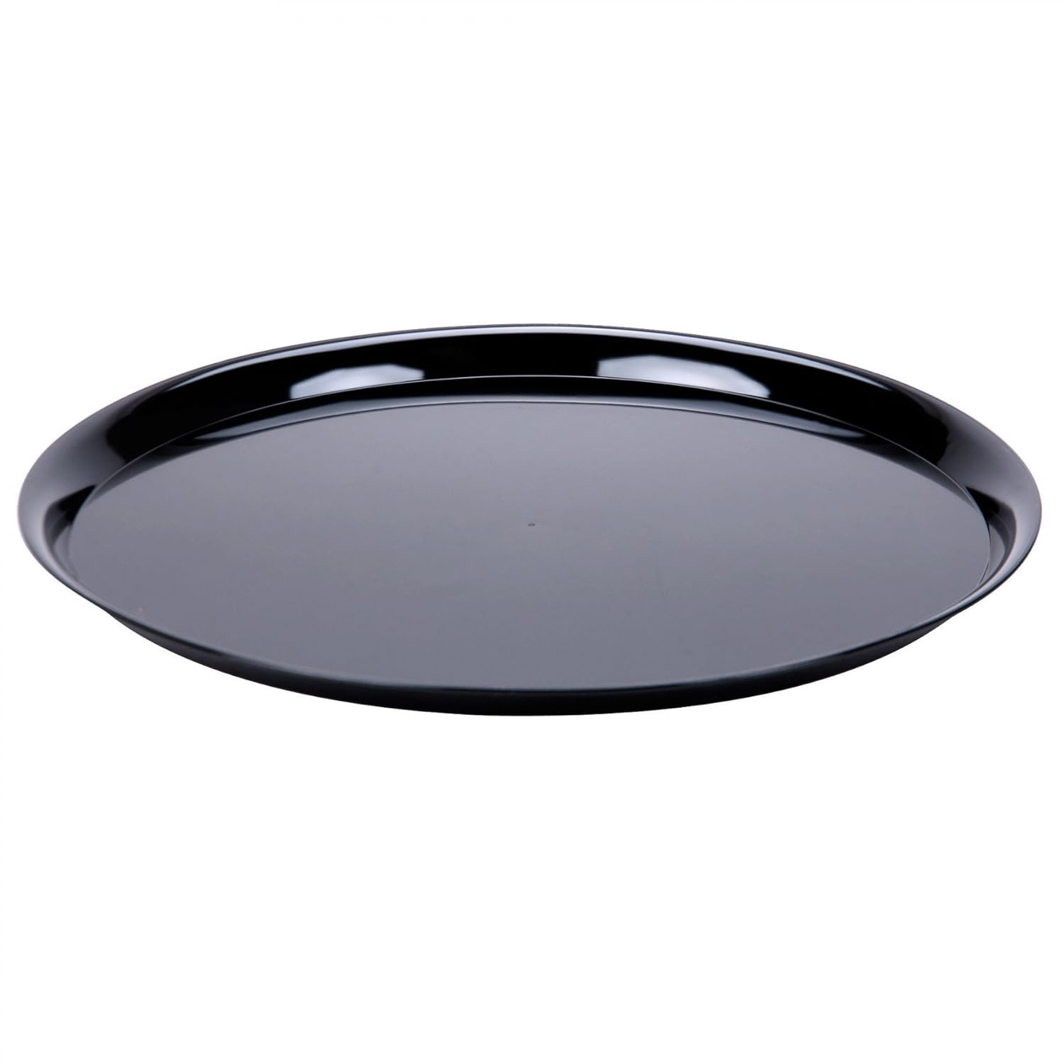 CheckMate Heavyweight Plastic Round Catering Tray - 16 in Black