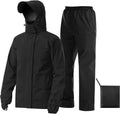 iCreek Rain Suit Unisex Waterproof Jacket and Pants - Packable Set