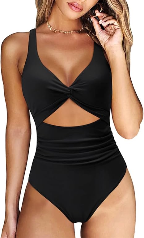 RXRXCOCO Women Front Cross Cutout One Piece Swimsuit Review