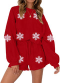 Christmas Sweat Shorts Set for Women - Cozy 2 Piece Holiday Lounge