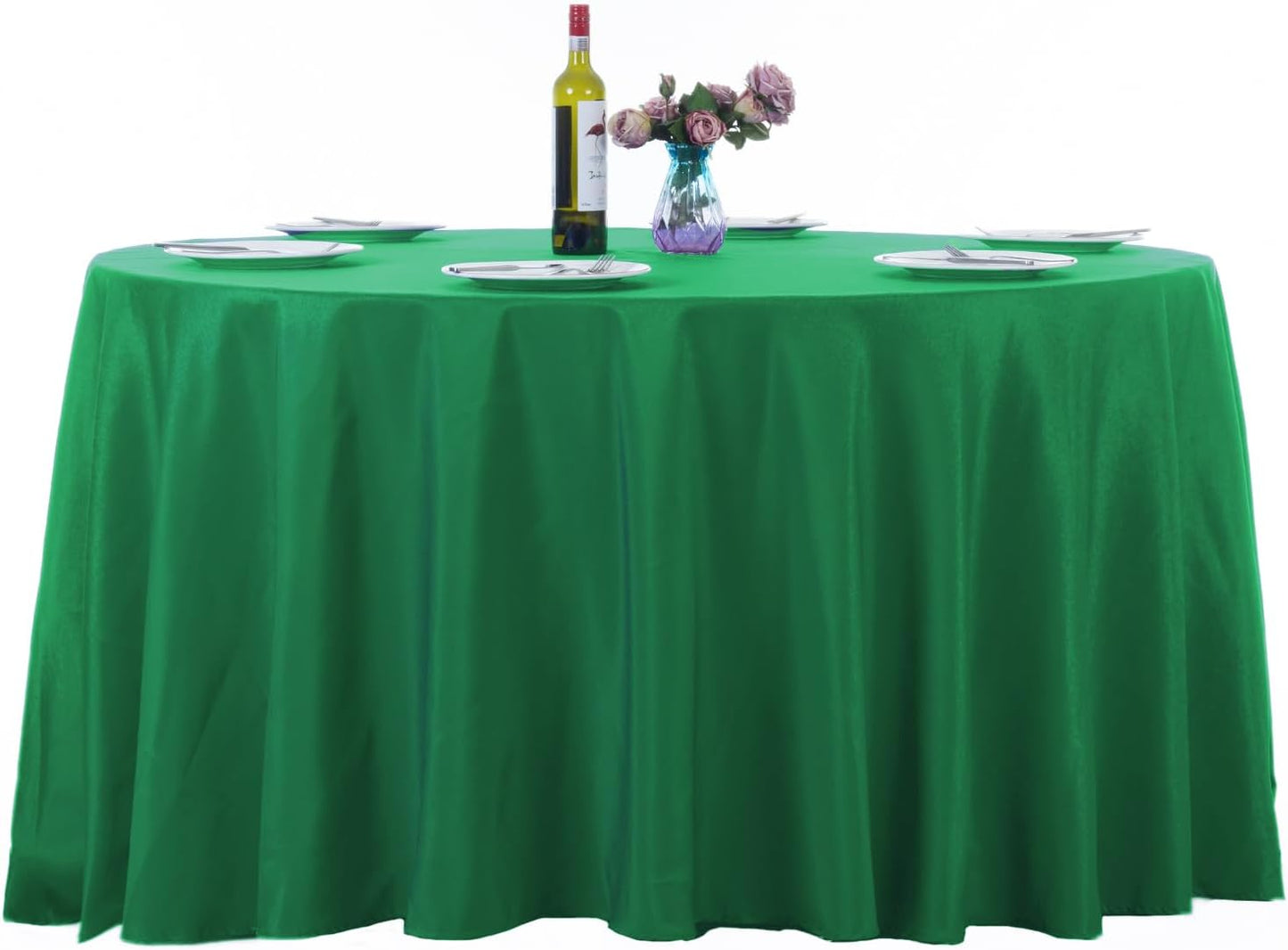 120 Inch Emerald Round Tablecloth Set for Elegant Events