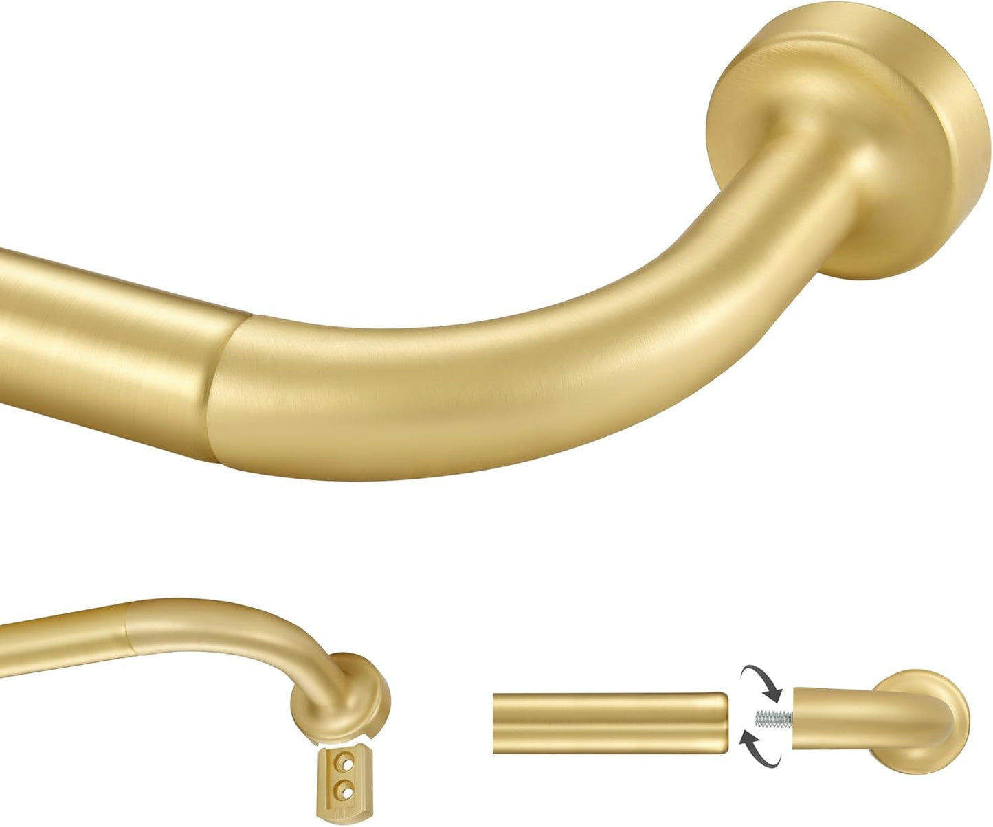 Brass Curtain Rod for Windows 28 to 120 Inch with Adjustable Design