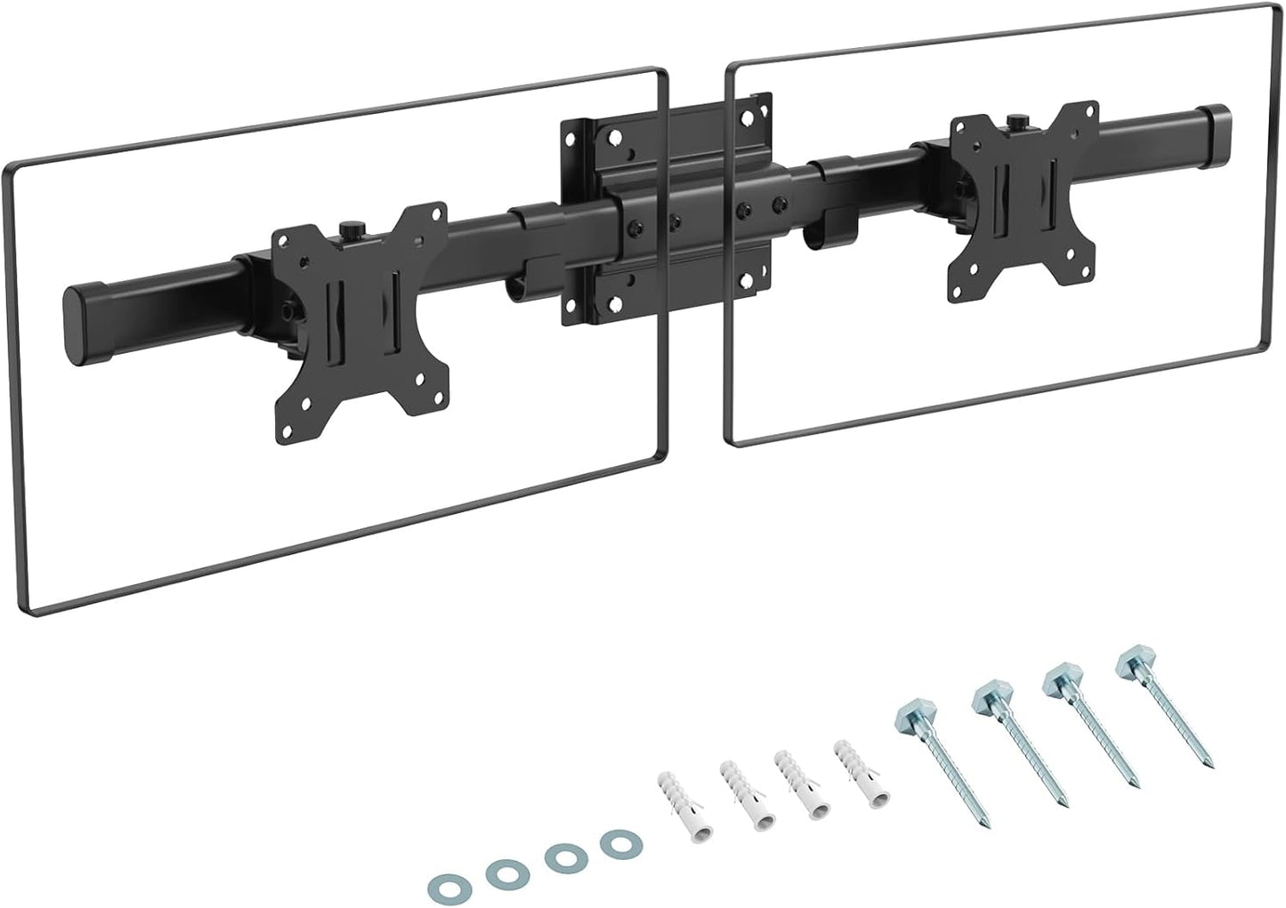 Dual Monitor Wall Mount for 2 Screens Up to 35 inches Black