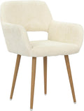 KCC Small Modern Dining Room Arm Chair - Mid-Century Corduroy Comfort