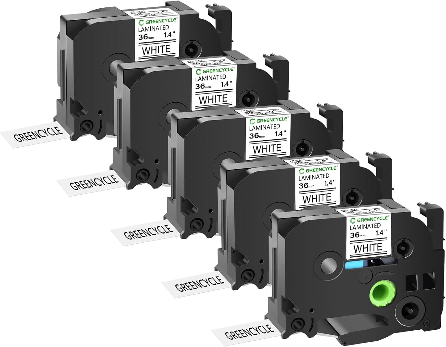 GREENCYCLE 5 Pack Laminated Tape for Ptouch Label Maker