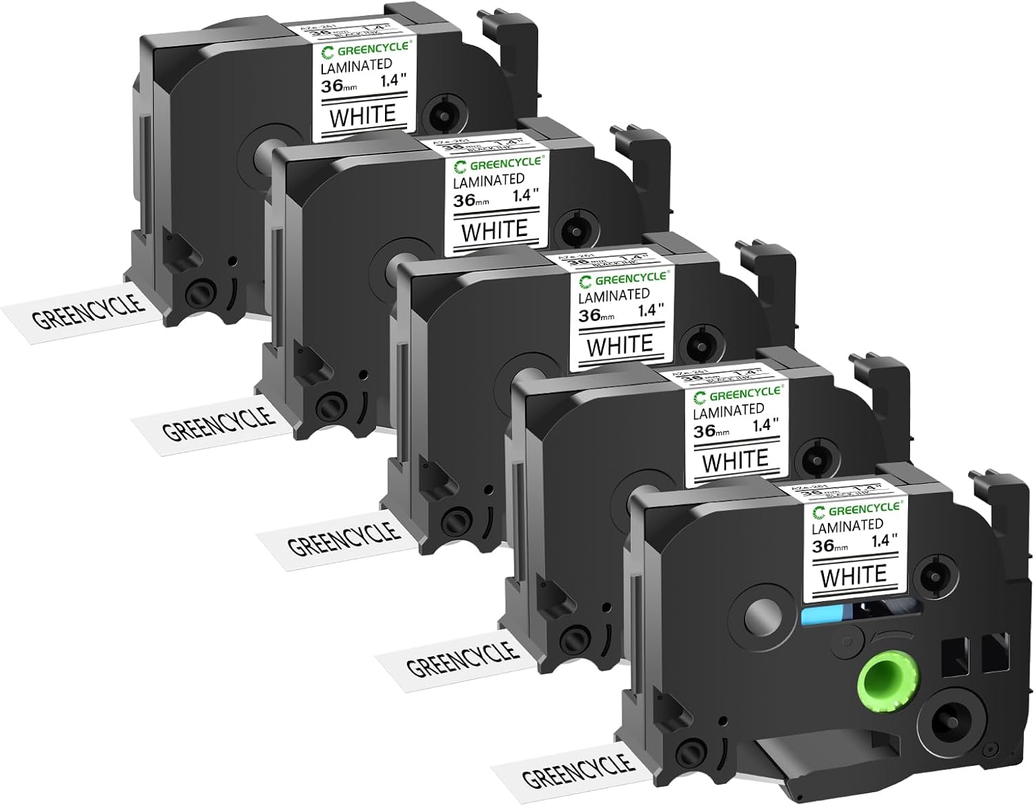 GREENCYCLE 5 Pack Laminated Tape for Ptouch Label Maker