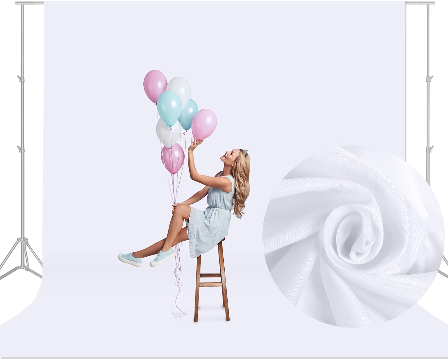 Aimosen 10x10 FT White Photography Backdrop