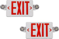 Red Exit Sign with Emergency Lights Combo - Visible 100 ft, 2 Pack