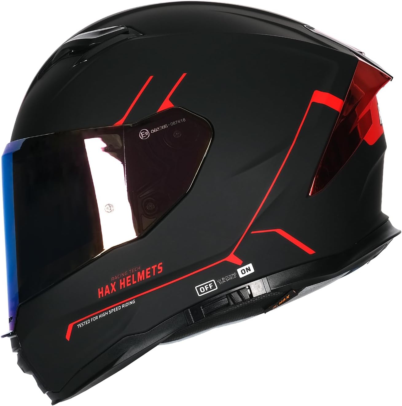HAX Force Aerodynamic Full Face Helmet for Street & E-Bikes