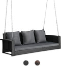 800 lb Capacity 5FT Wicker Hanging Porch Swing Bench with Cushions