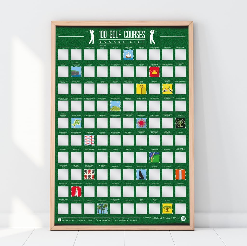 Bucket List: 100 Golf Courses Poster by Gift Republic