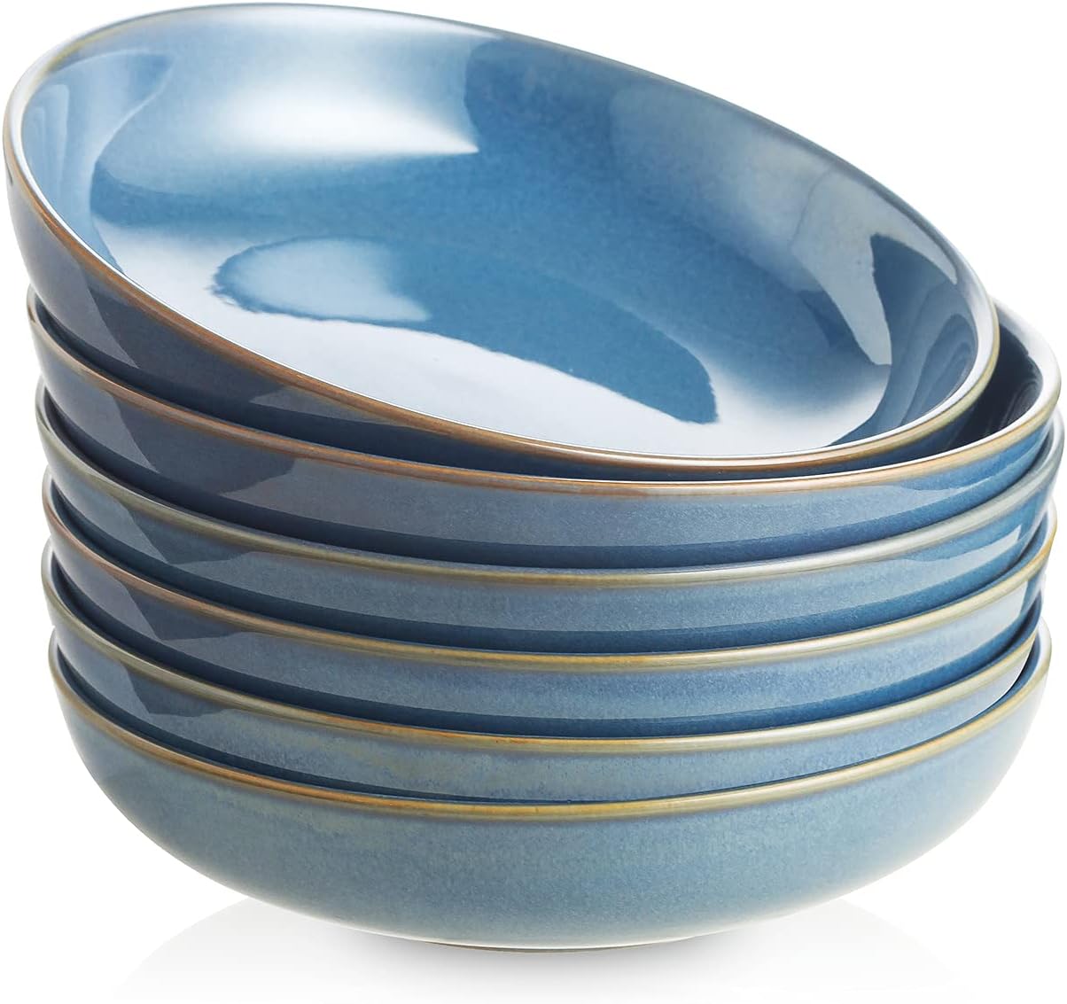 Selamica Ceramic 8 inch Pasta Bowls Set of 6 for Every Meal