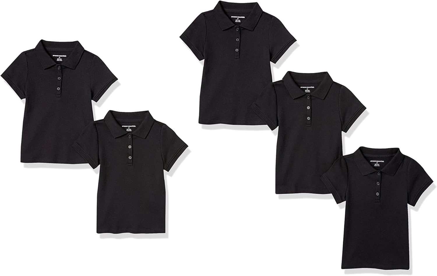 Classic Fit Girls Short-sleeve Interlock Polo Shirts for Uniforms
