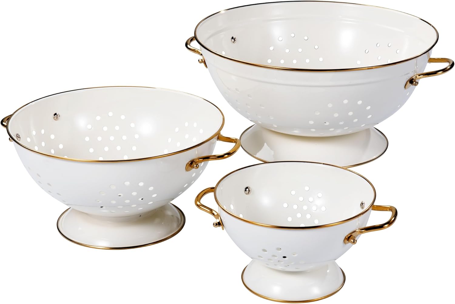 BeFare Metal Colander Set - Effortless Food Straining