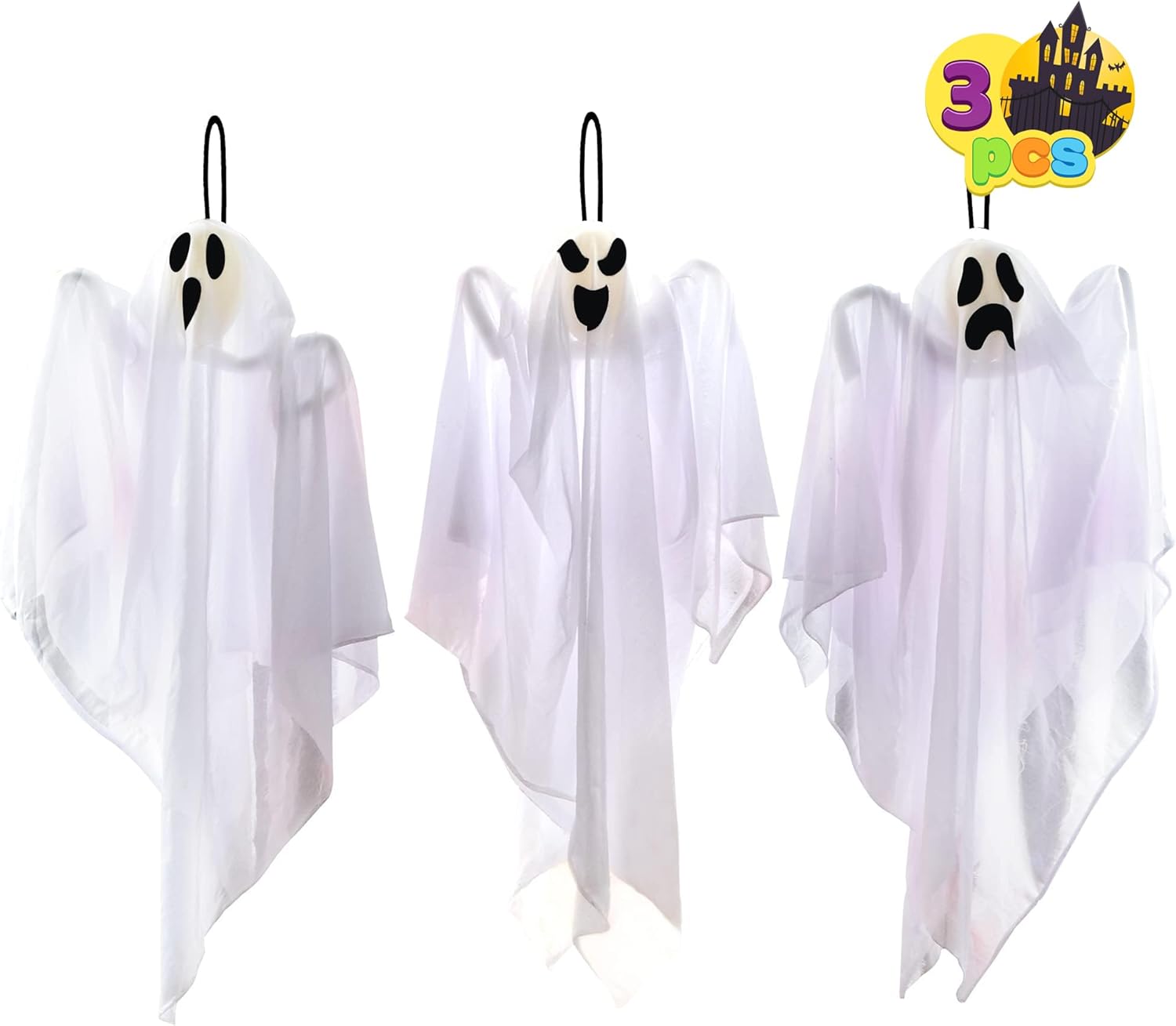 Cute Flying Ghosts for Halloween Party Decoration - 3 PCS Set
