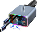 4 in 1 Retractable Car Charger 144W USB C Car Charger Adapter - Fast