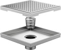 8 in Square Shower Drain with Removable Quadrato Grate - Durable 304
