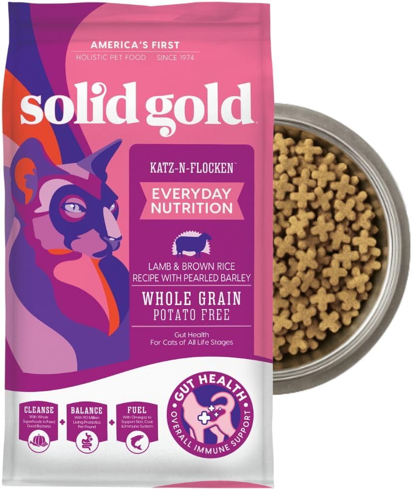 Solid Gold Dry Cat Food for Indoor Cats with Probiotics & Fiber
