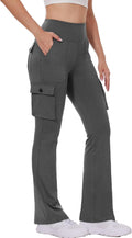 Yoga Flare Leggings High Waisted Cargo Pants - 6 Pocket Flare