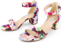 JOY IN LOVE Women's Chunky Low Heels Ankle Strap Open Toe Block Heel