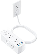 Ultra Thin Surge Protector Power Strip, 6ft Extension Cord with USB Ports