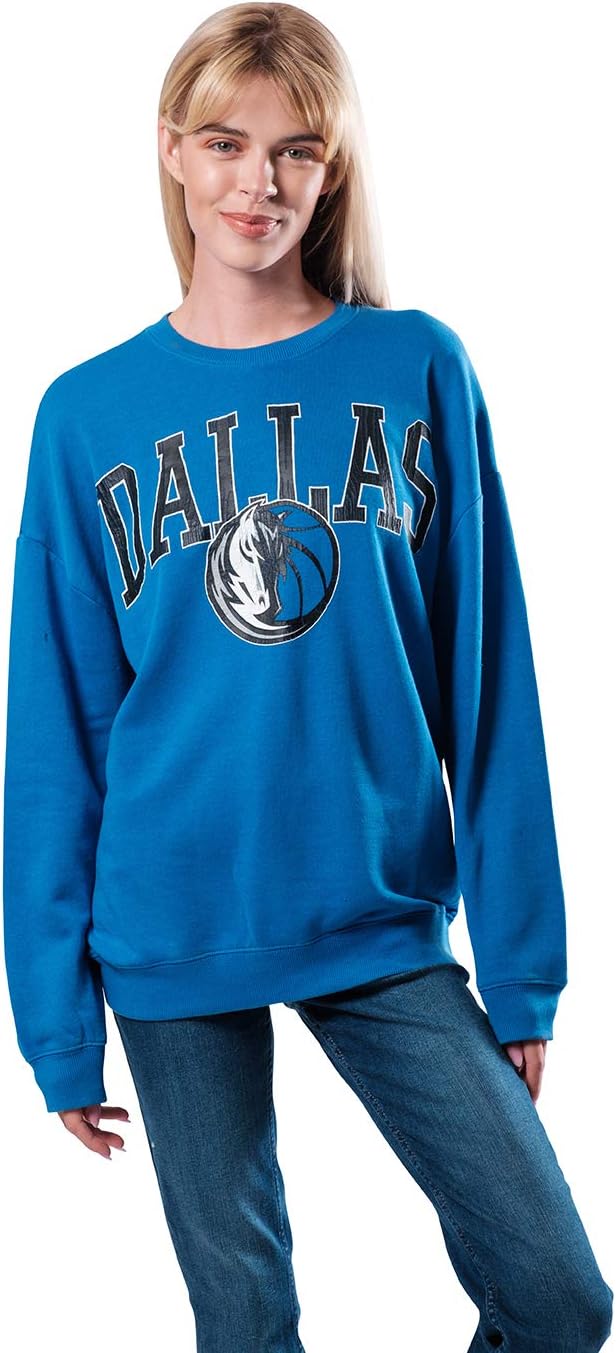 Ultra Game Women's NBA Official Oversized Pullover Sweatshirt