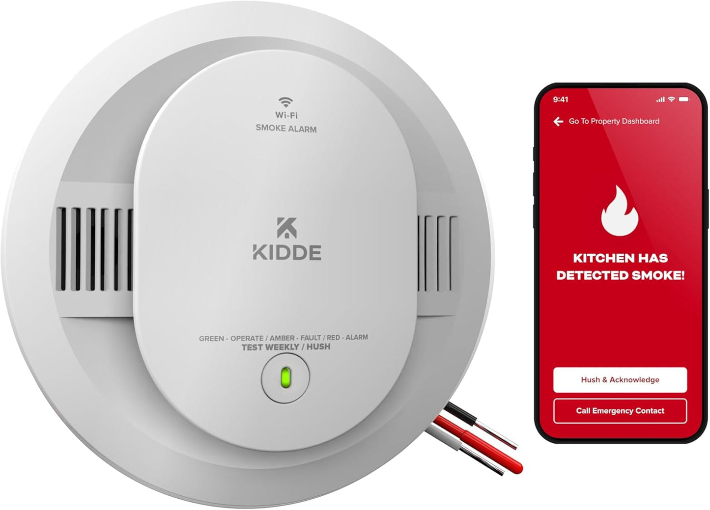 Kidde Hardwired Smart Smoke Detector with Mobile Alerts and Backup