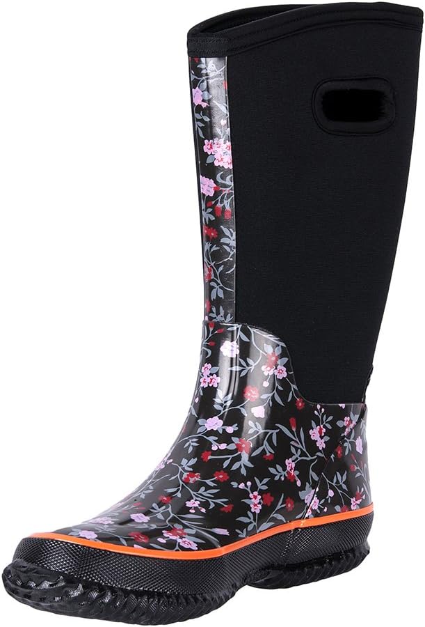 WTW Mid Calf Rain Boots for Women - Waterproof Insulated Comfort