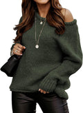 Women Oversized Ribbed Knit Pullover Sweater - Cozy Casual Fall Staple