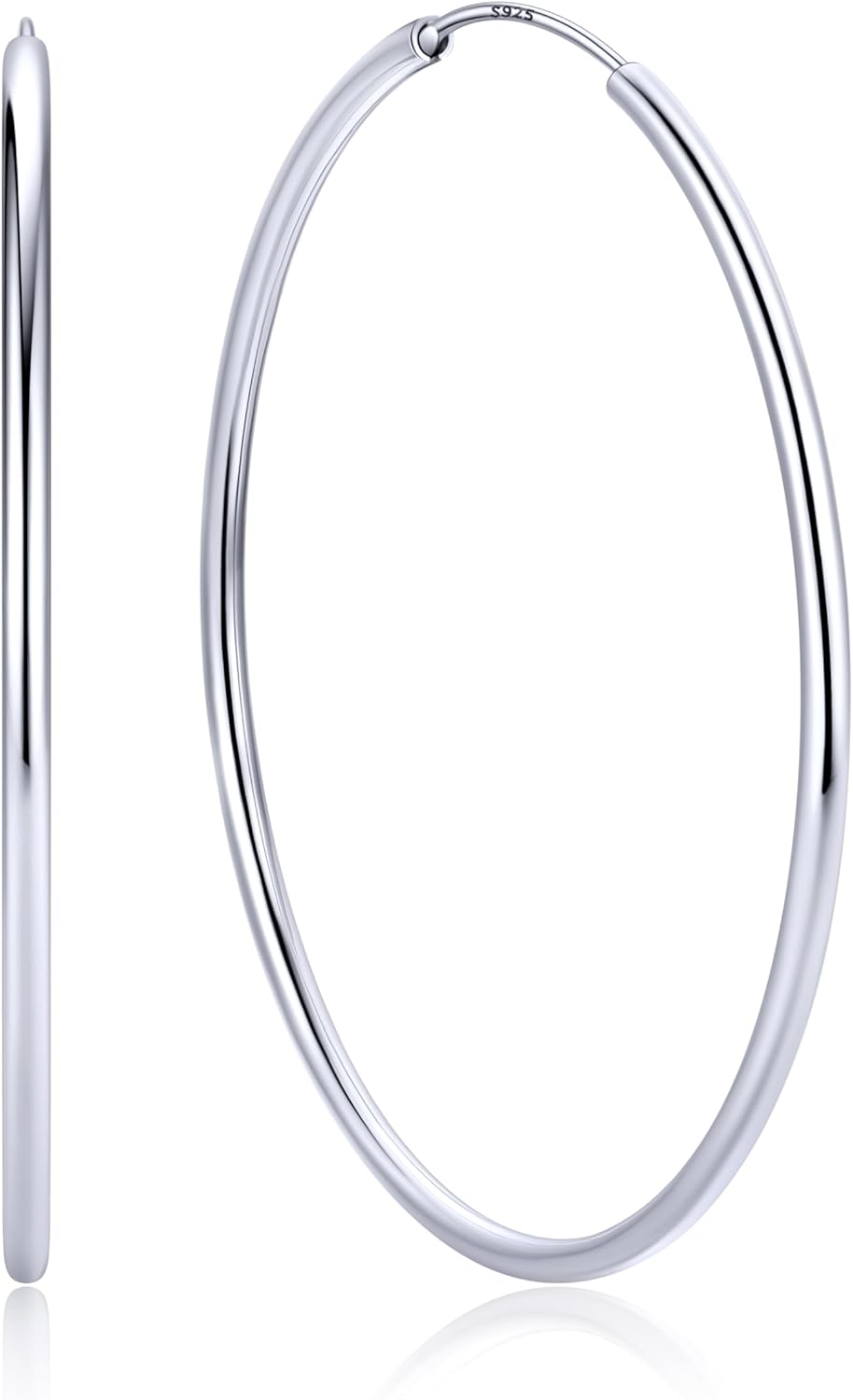 ChicSilver Hypoallergenic 925 Sterling Silver Hoop Earrings for Women