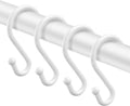Set of 12 Rust Resistant S Hooks for Shower, Kitchen, Towels - White