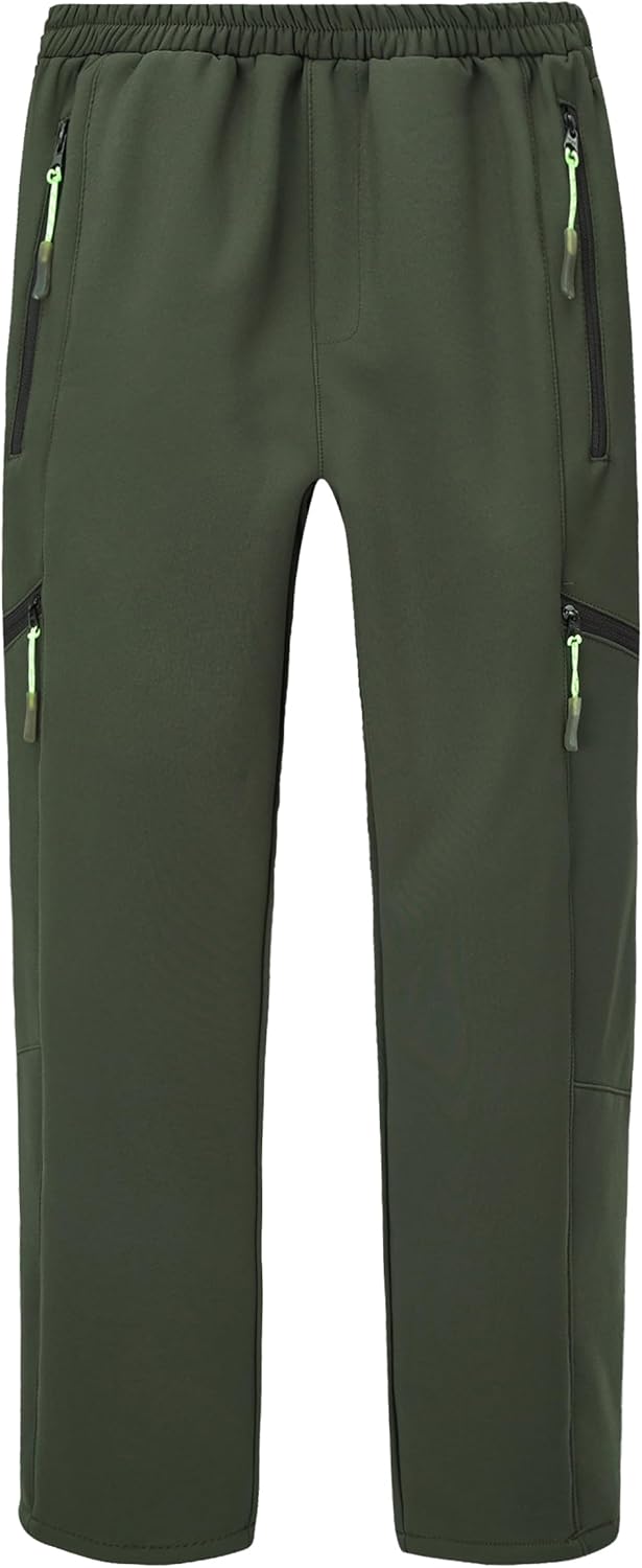 Kids Waterproof Hiking Pants for Boys and Girls - Warm Fleece Lined
