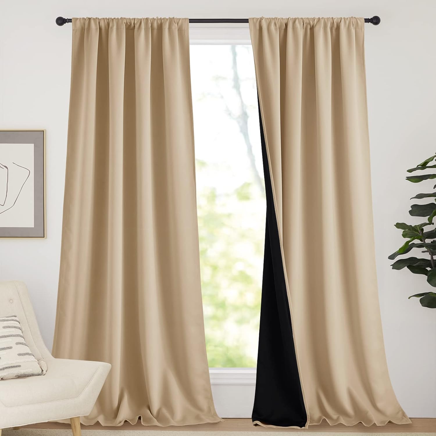 NICETOWN Thermal Insulated Blackout Curtains for Total Darkness