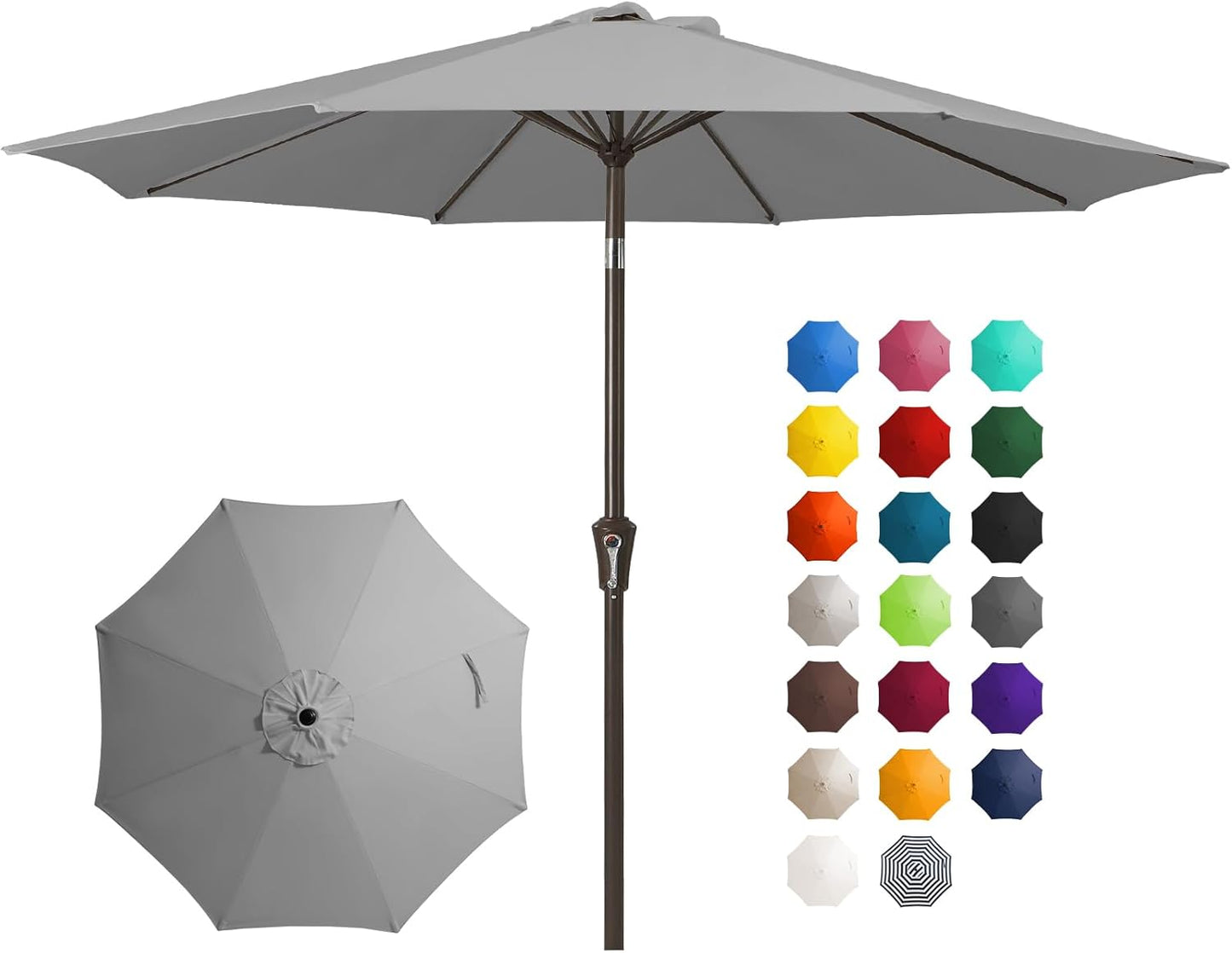 10FT Outdoor Patio Umbrella with Push Button Tilt and Crank