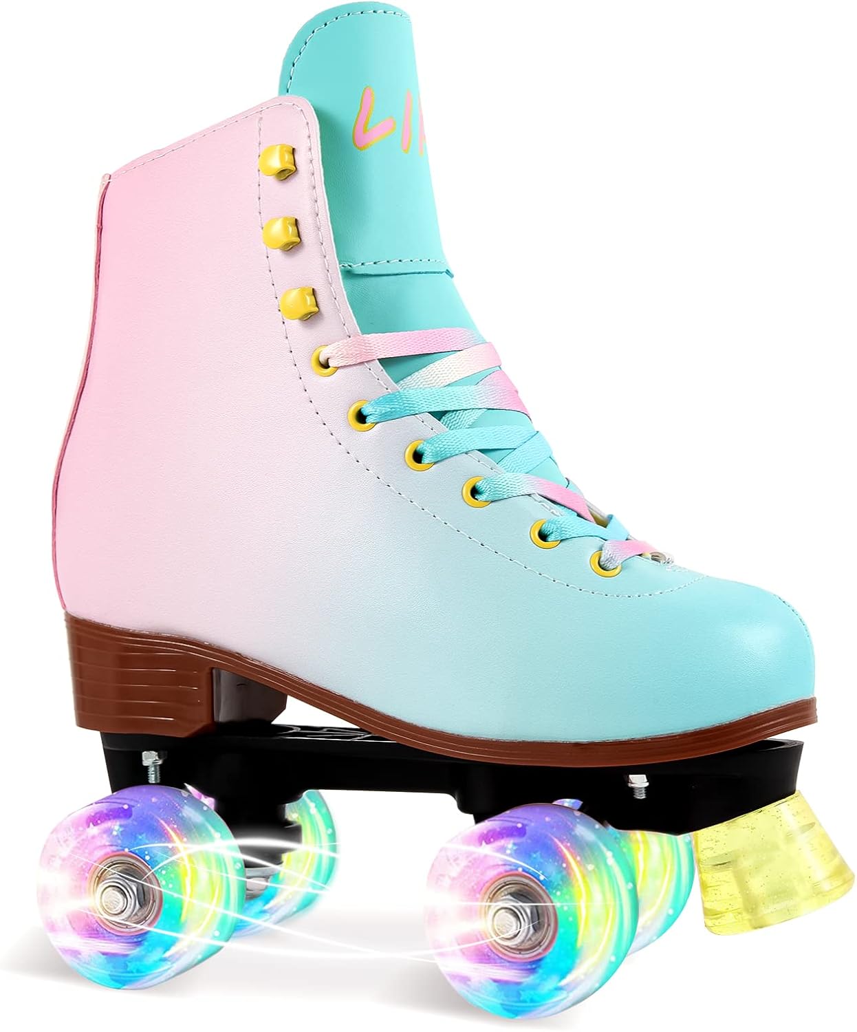 LIKU Quad Roller Skates for Girls and Women with Light Up Wheels
