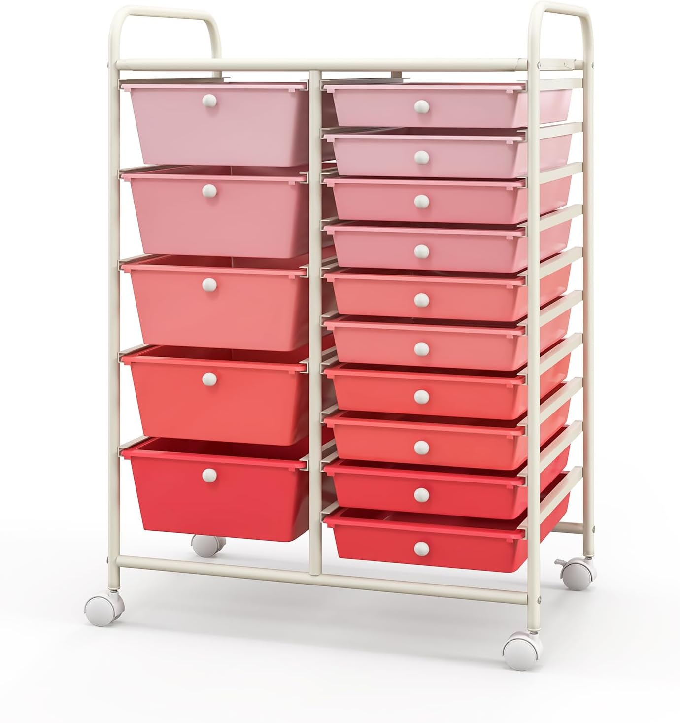 15 Drawer Rolling Storage Cart for Home Office and School Use
