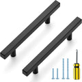 Ravinte Black Cabinet Handles 30 Pack - 4 in Center, Matte Square