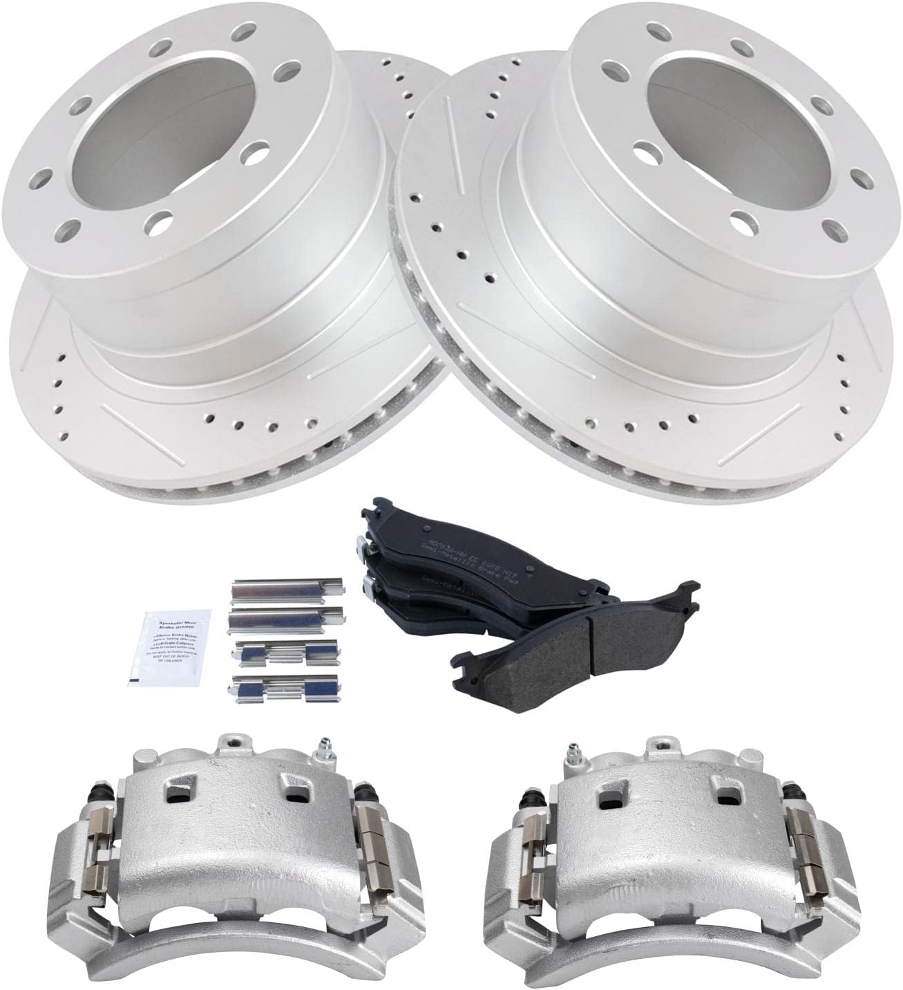 TRQ Rear Performance Brake Pad & Rotor Kit for Dodge Ram 3500