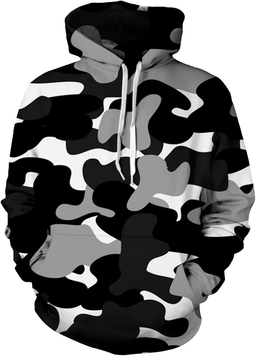 Military-Style Camo Hoodie with Kangaroo Pocket for Men