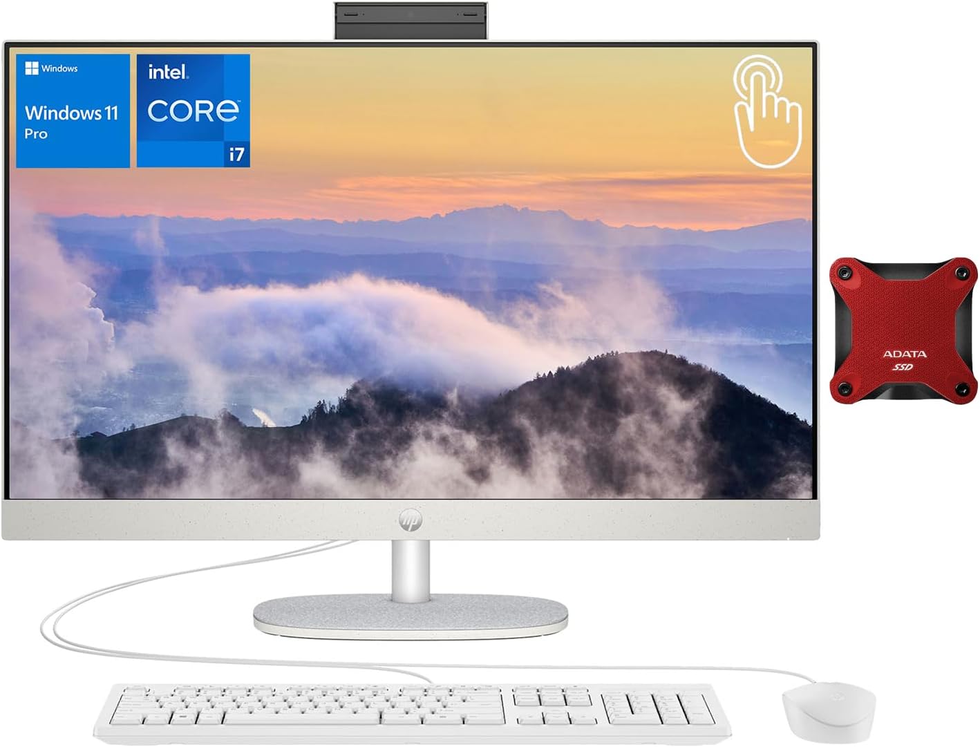 HP Business All-in-One Desktop with 27in FHD Touchscreen Power