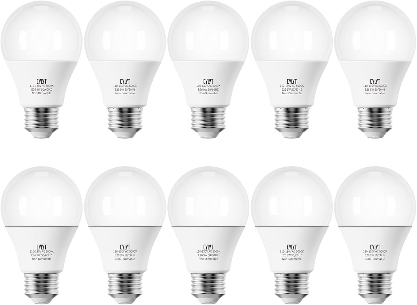10-Pack Bright LED Light Bulbs 100W Equivalent for Home Use