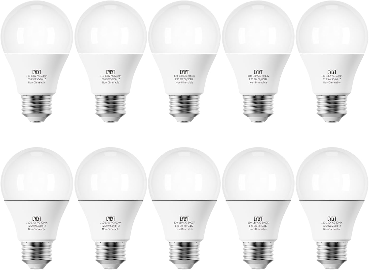 10-Pack Bright LED Light Bulbs 100W Equivalent for Home Use