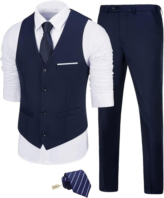 Men's Slim Fit 2 Piece Suit Set for Weddings and Business Events