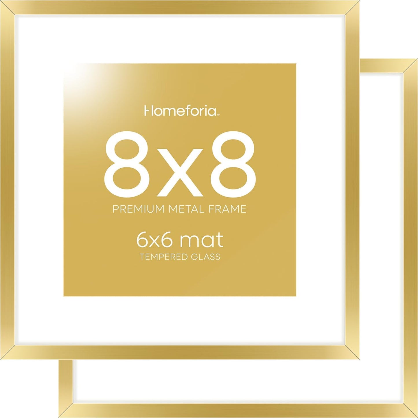 Homeforia 8x8 Picture Frame Gold for Stylish Display Options